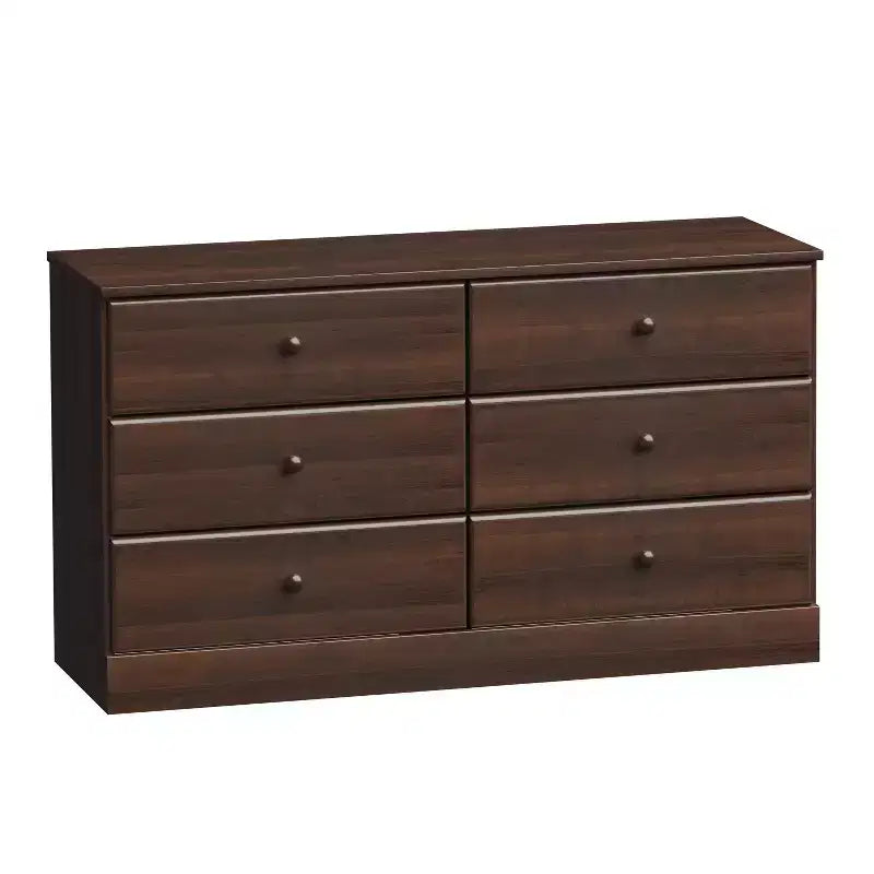 Commode double à 6 tiroirs - Grande commode de chambre, Espresso
