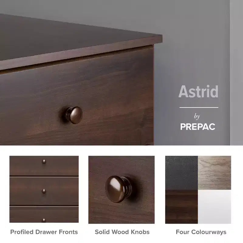 Commode double à 6 tiroirs - Grande commode de chambre, Espresso