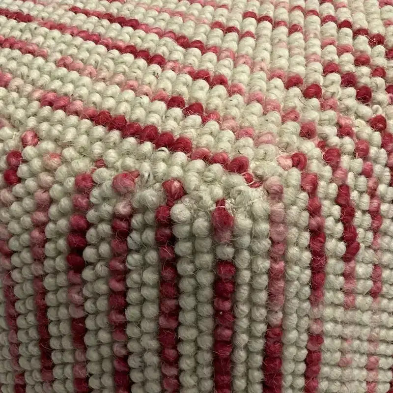 Pouf Cube en Laine Tissée Fait Main Marron - Repose-Pieds Carré Rembourré