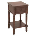 Olivia & May Wood Square Beveled Edge End Table Chestnut: Traditional Style, Rectangular Shape, Storage Drawer