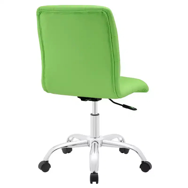 Chaise de bureau sans accoudoirs à dossier mi-hauteur - Similicuir rembourré avec base chromée