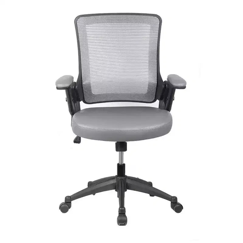 Chaise de bureau mi-dossier en maille et polyester avec accoudoirs réglables en hauteur