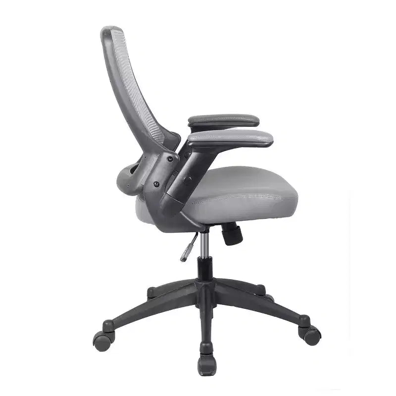 Chaise de bureau mi-dossier en maille et polyester avec accoudoirs réglables en hauteur