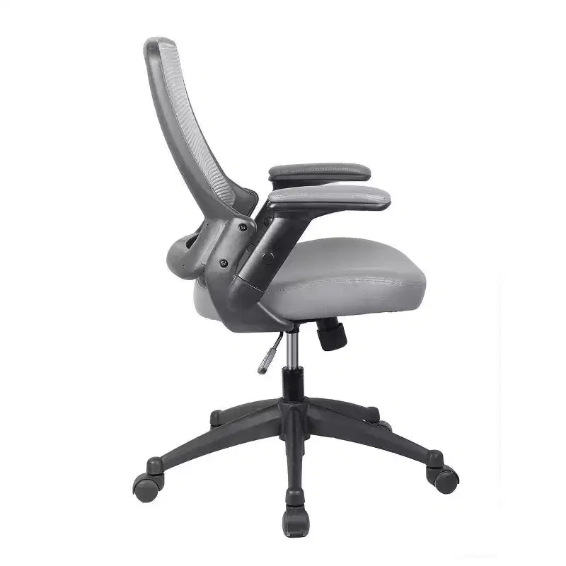 Chaise de bureau mi-dossier en maille et polyester avec accoudoirs réglables en hauteur