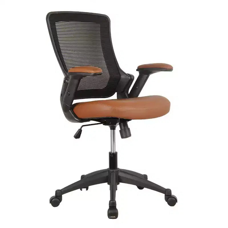Chaise de bureau mi-dossier en maille et polyester avec accoudoirs réglables en hauteur