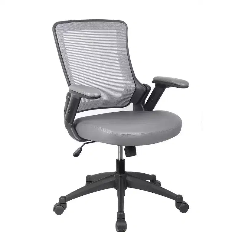 Chaise de bureau mi-dossier en maille et polyester avec accoudoirs réglables en hauteur