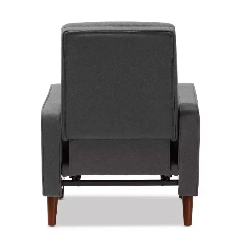 Fauteuil de salon en tissu Mid-Century Modern avec capitonnage et pieds en noyer