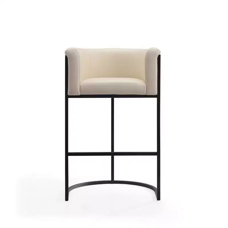 Lot de 2 tabourets de bar rembourrés en métal