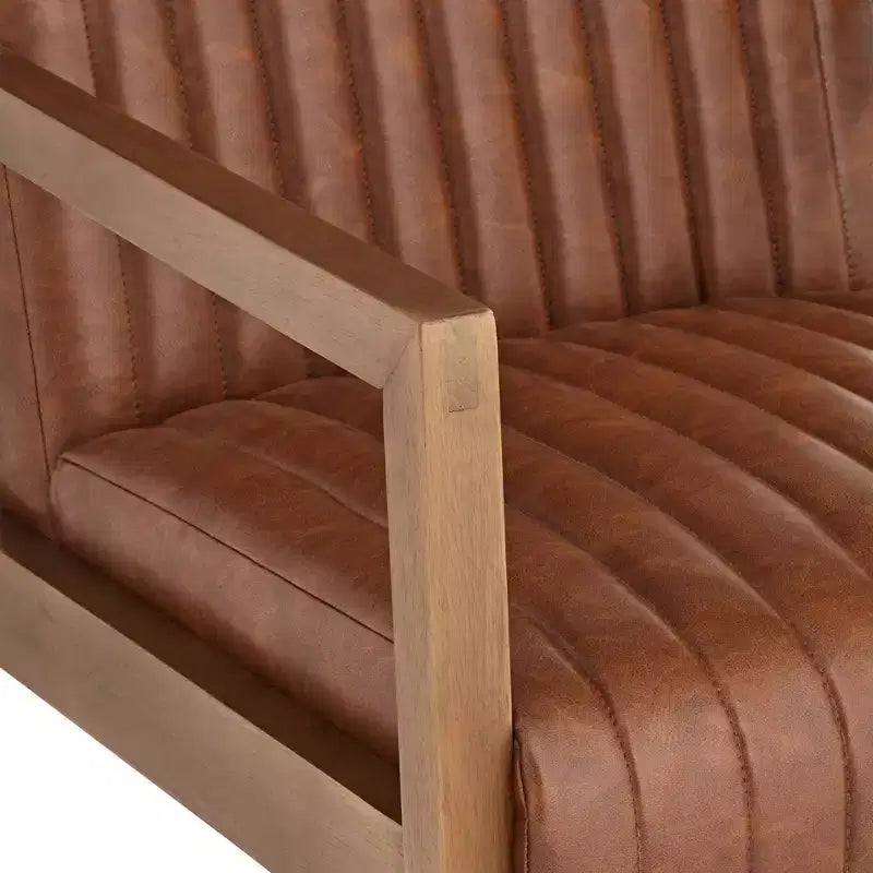 Fauteuil à bascule en bois marron rouille