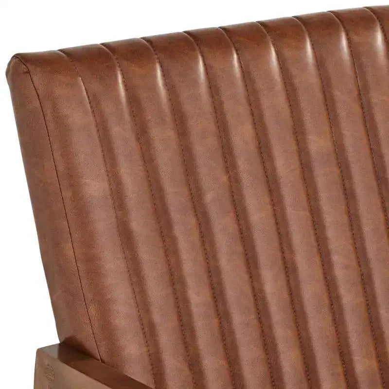 Fauteuil à bascule en bois marron rouille